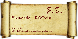 Platzkó Dávid névjegykártya